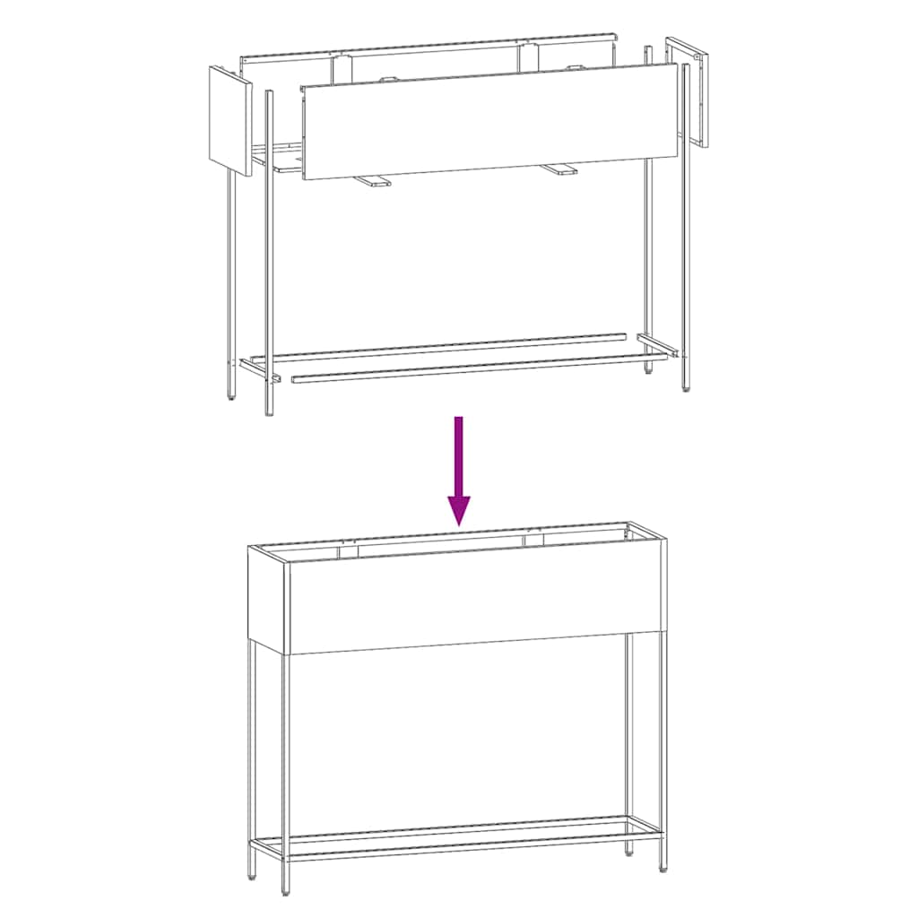 vidaXL Podwyższona doniczka ogrodowa Biały 100 x 26 x 82 cm Stal