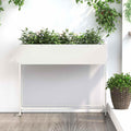 vidaXL Podwyższona doniczka ogrodowa Biały 100 x 26 x 82 cm Stal