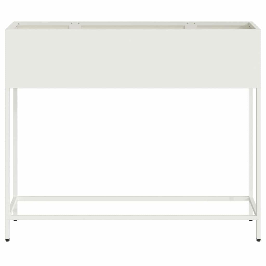 vidaXL Podwyższona doniczka ogrodowa Biały 100 x 26 x 82 cm Stal