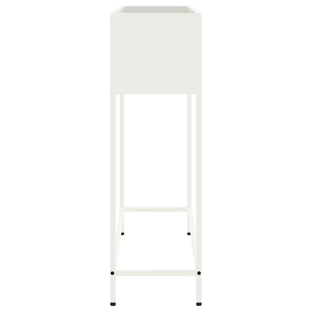 vidaXL Podwyższona doniczka ogrodowa Biały 100 x 26 x 82 cm Stal
