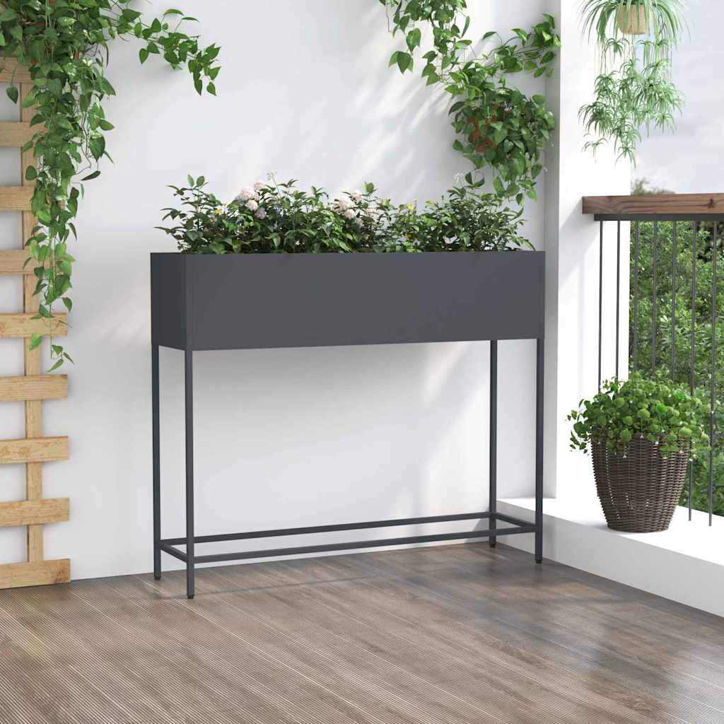 vidaXL Podwyższona doniczka ogrodowa Antracyt 100 x 26 x 82 cm Stal