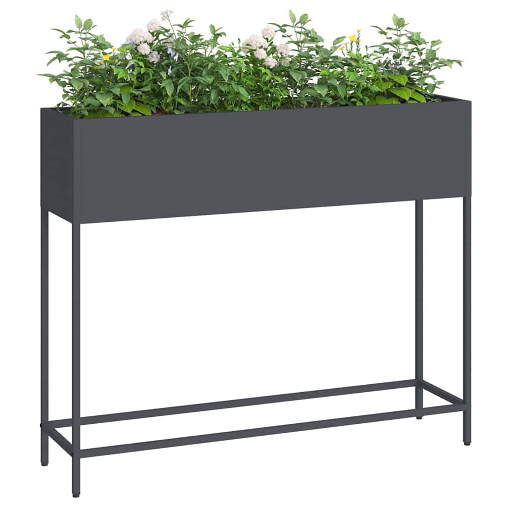 vidaXL Podwyższona doniczka ogrodowa Antracyt 100 x 26 x 82 cm Stal