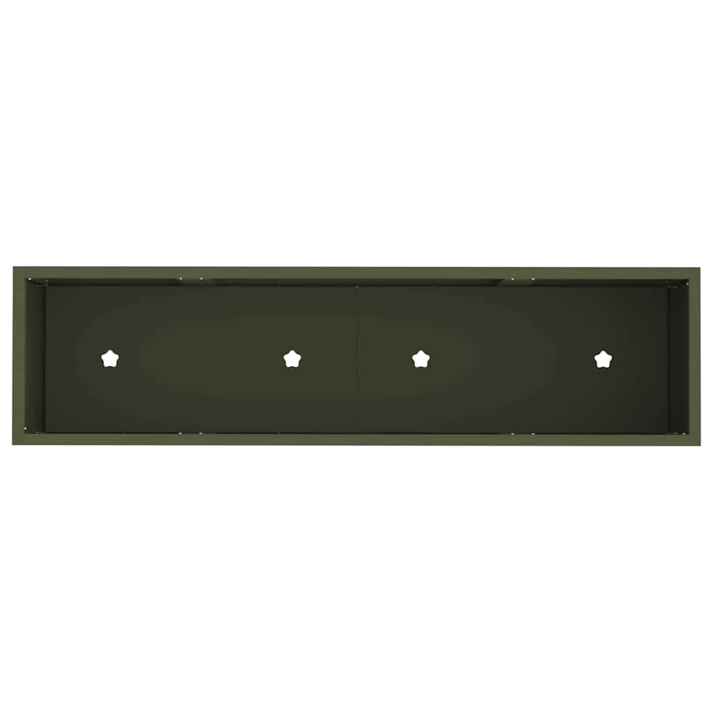 vidaXL Podwyższona doniczka ogrodowa oliwkowy 100 x 26 x 82 cm Stal