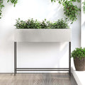 vidaXL Podwyższona doniczka ogrodowa Srebrny 100 x 26 x 82 cm