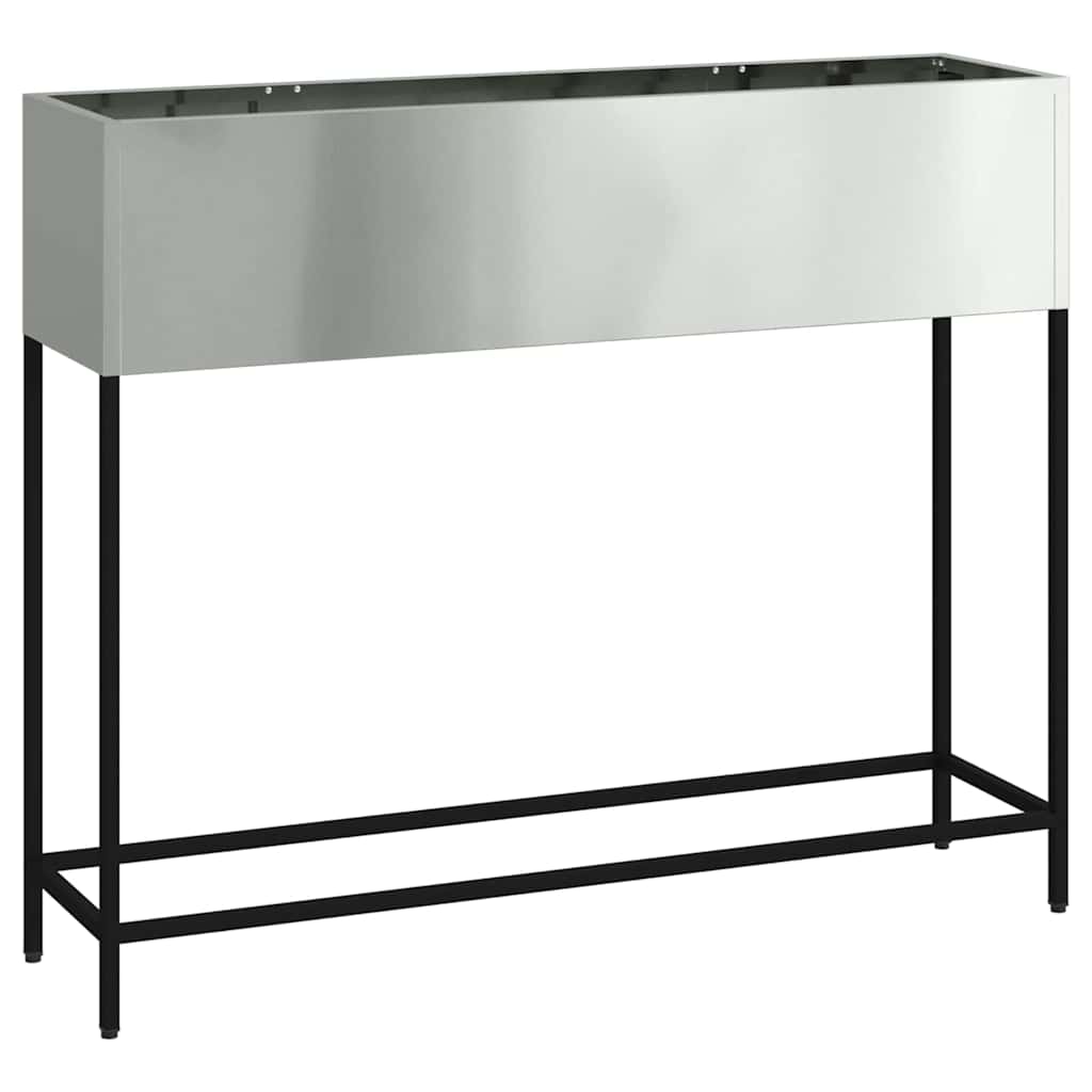 vidaXL Podwyższona doniczka ogrodowa Srebrny 100 x 26 x 82 cm