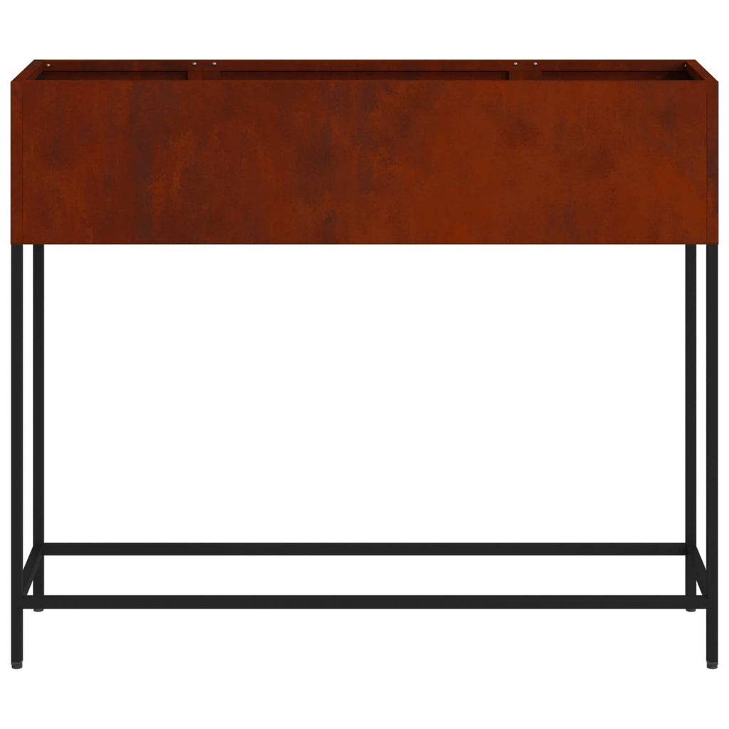 vidaXL Podwyższona doniczka ogrodowa Rdzawy 100 x 26 x 82 cm