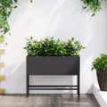 vidaXL Podwyższona doniczka ogrodowa Czarny 60 x 26 x 45 cm Stal