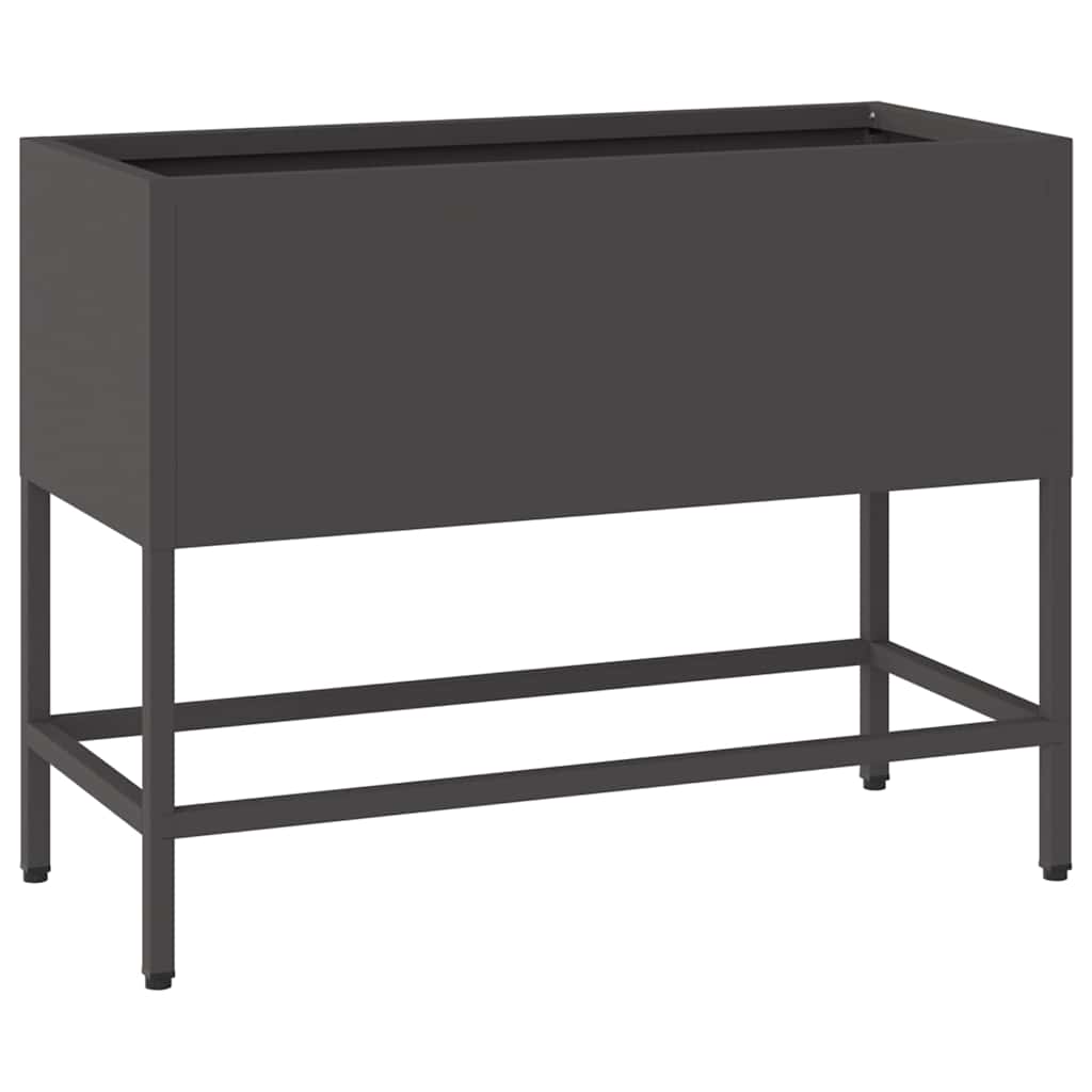 vidaXL Podwyższona doniczka ogrodowa Czarny 60 x 26 x 45 cm Stal
