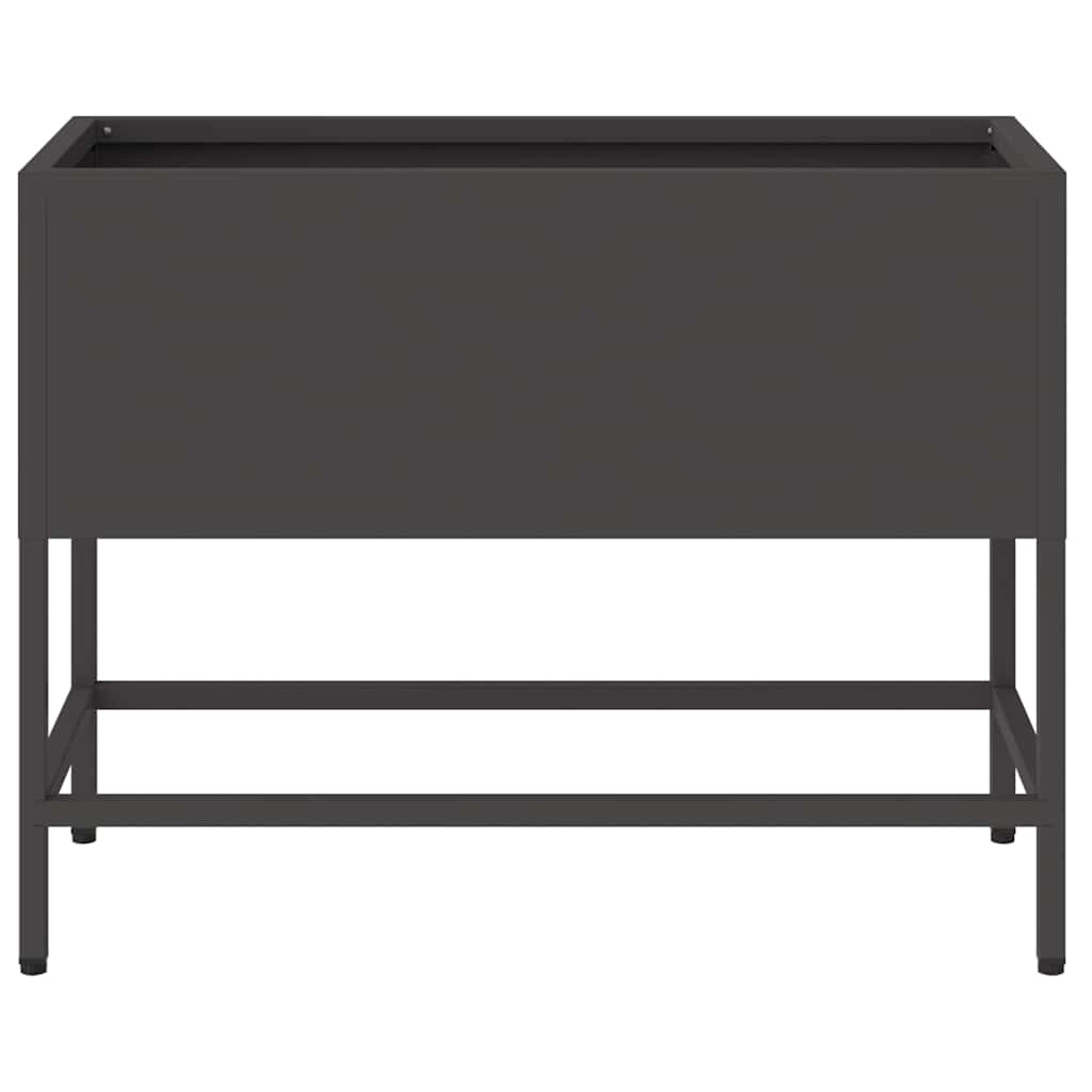 vidaXL Podwyższona doniczka ogrodowa Czarny 60 x 26 x 45 cm Stal