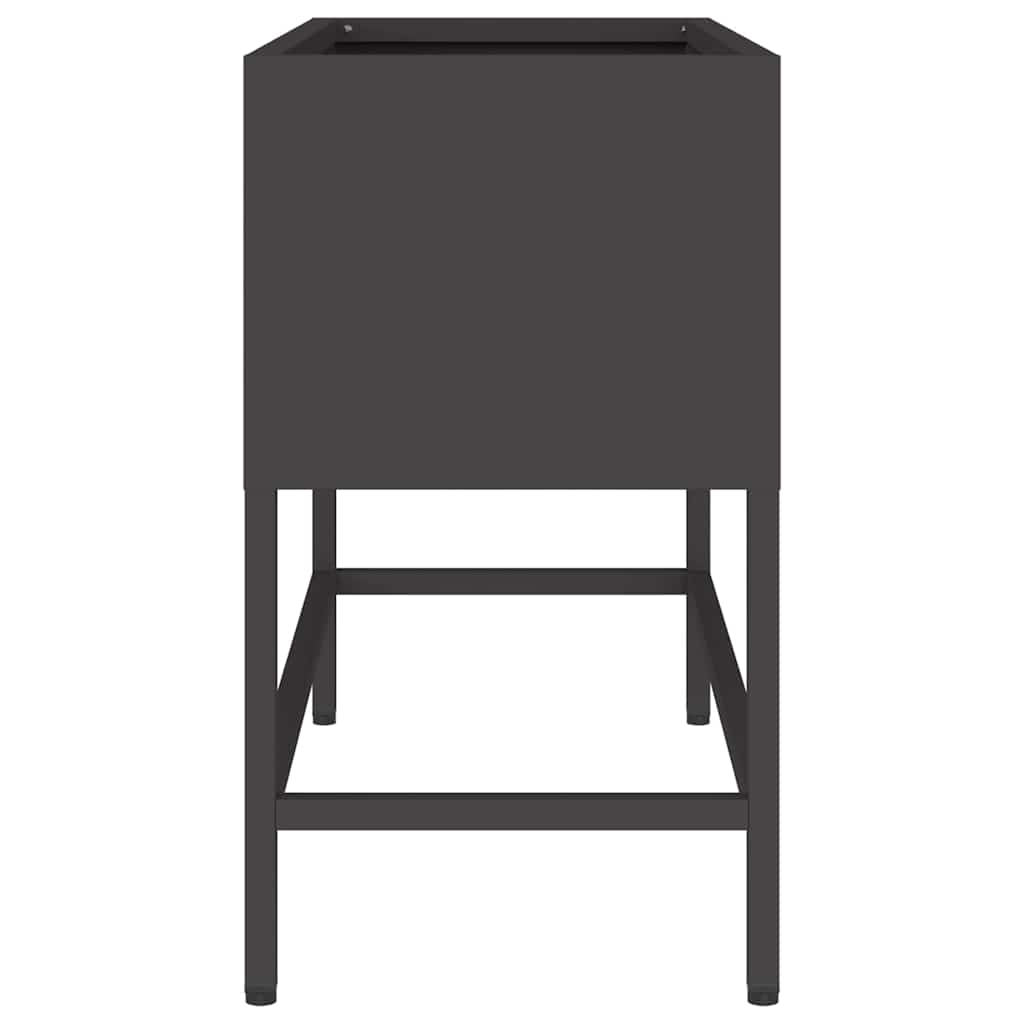 vidaXL Podwyższona doniczka ogrodowa Czarny 60 x 26 x 45 cm Stal