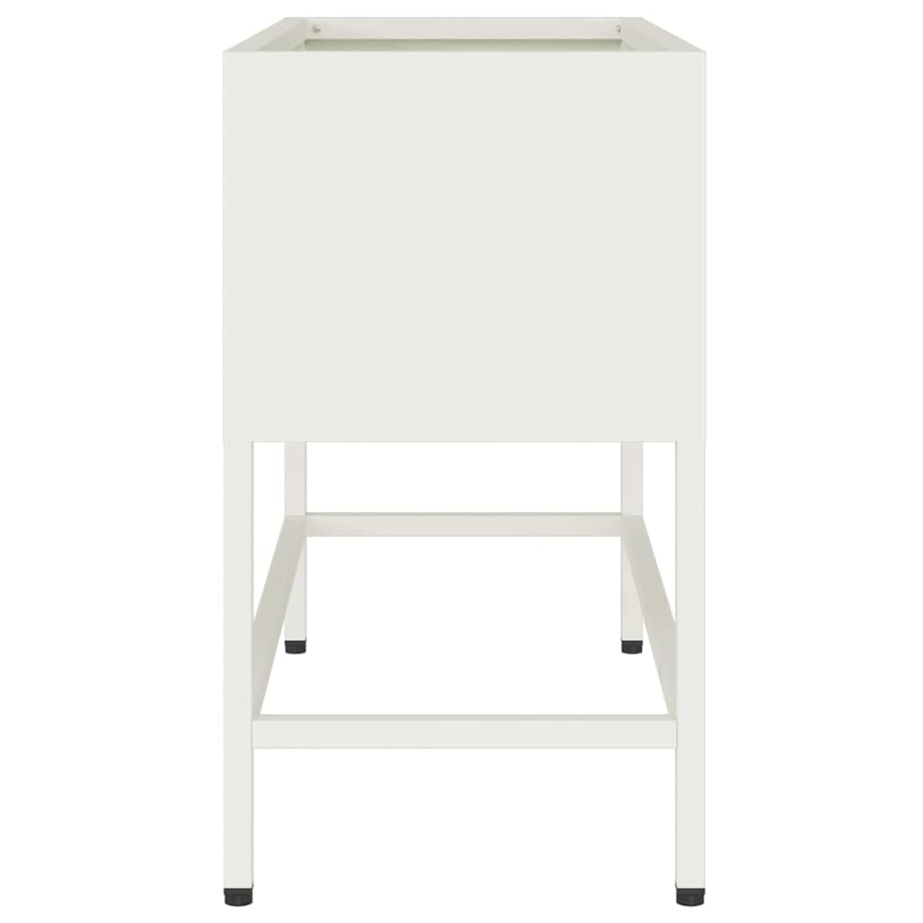 vidaXL Podwyższona doniczka ogrodowa Biały 60 x 26 x 48 cm Stal