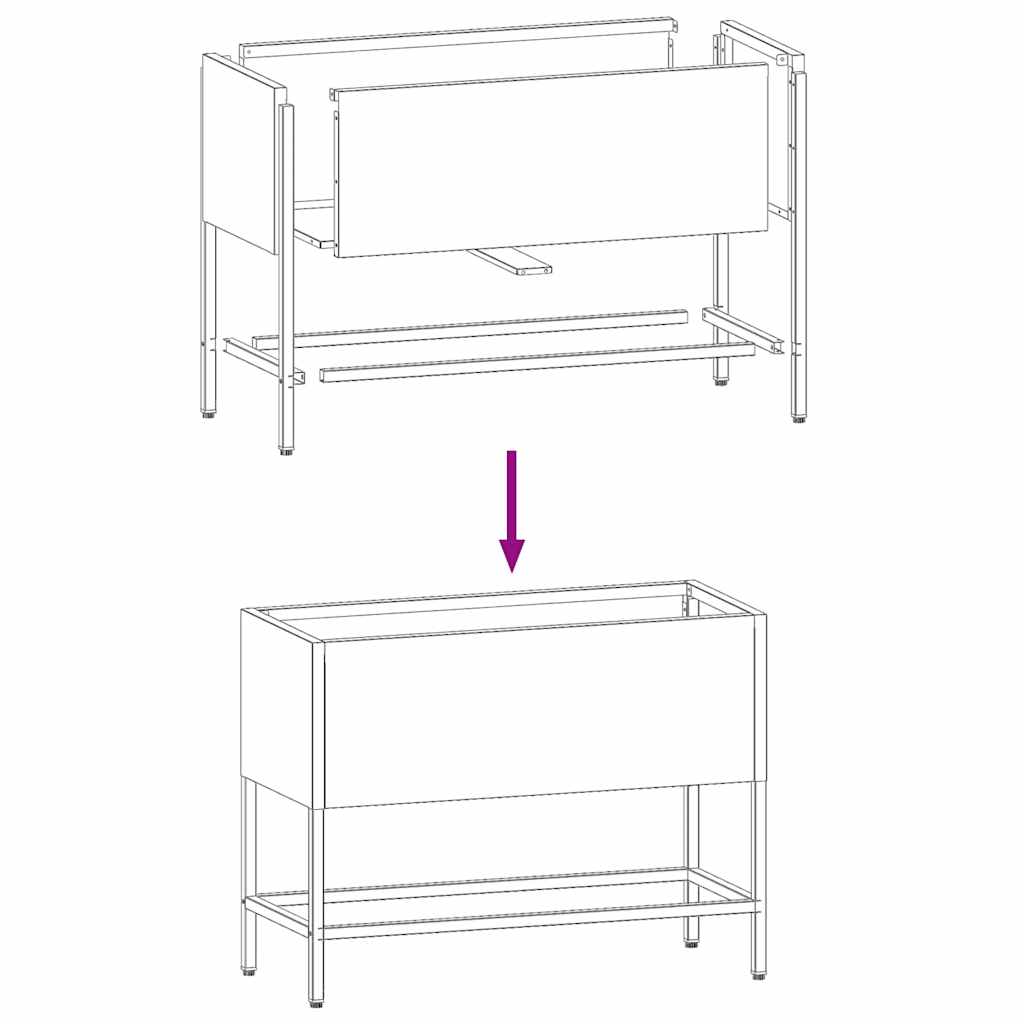 vidaXL Podwyższona doniczka ogrodowa Antracyt 60 x 26 x 45 cm Stal