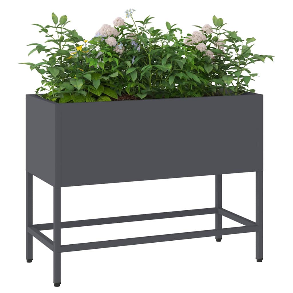 vidaXL Podwyższona doniczka ogrodowa Antracyt 60 x 26 x 45 cm Stal