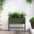 vidaXL Podwyższona doniczka ogrodowa oliwkowy 60 x 26 x 45 cm Stal