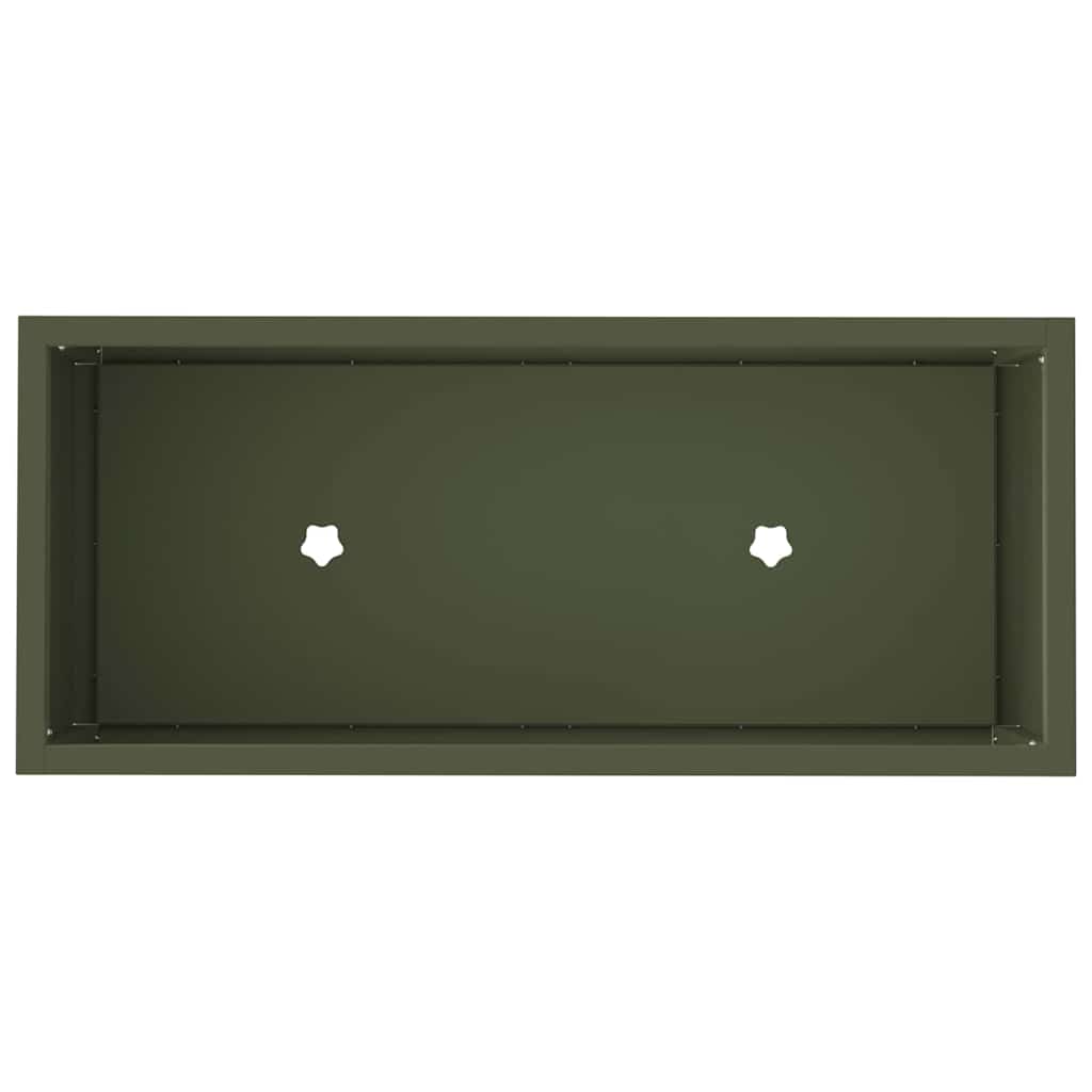 vidaXL Podwyższona doniczka ogrodowa oliwkowy 60 x 26 x 45 cm Stal