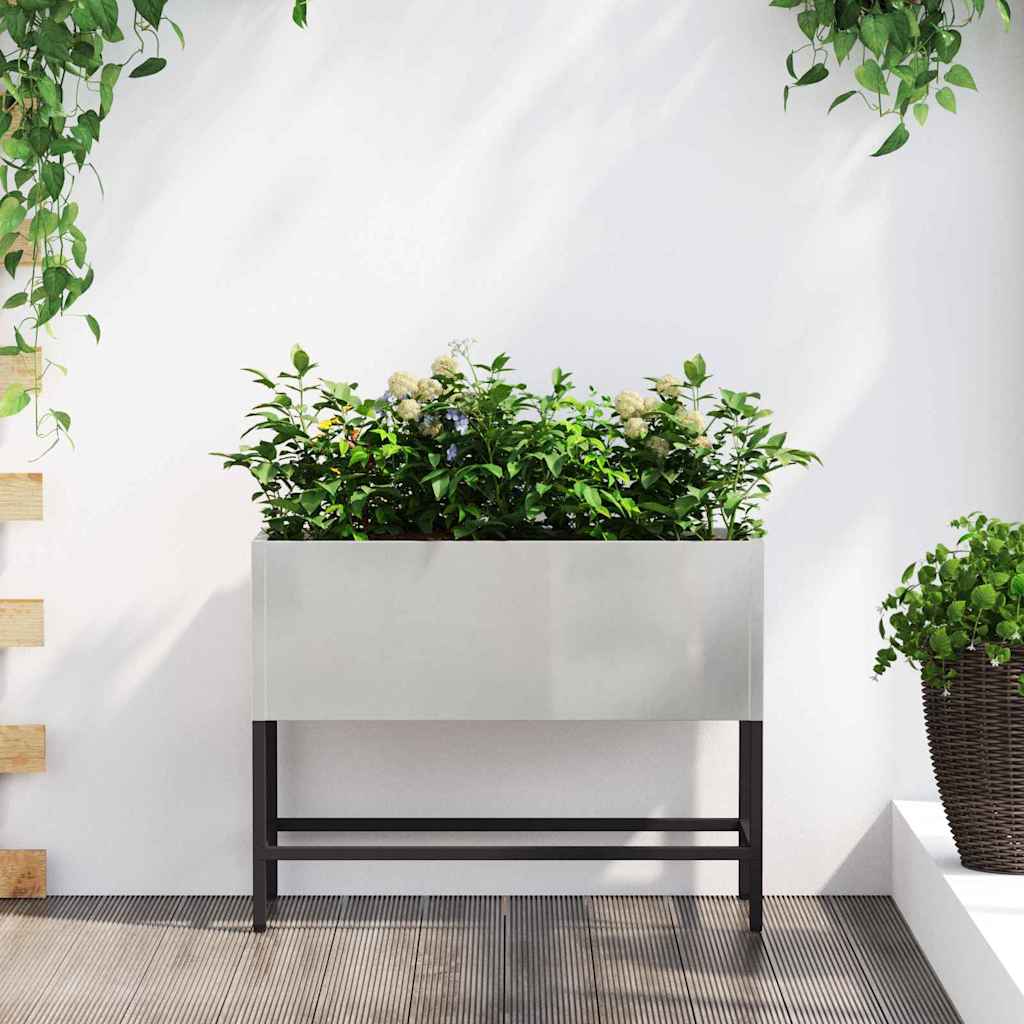 vidaXL Podwyższona doniczka ogrodowa Srebrny 60 x 26 x 45 cm