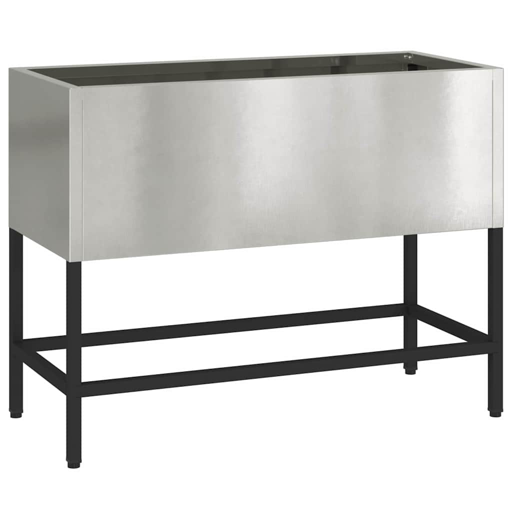 vidaXL Podwyższona doniczka ogrodowa Srebrny 60 x 26 x 45 cm