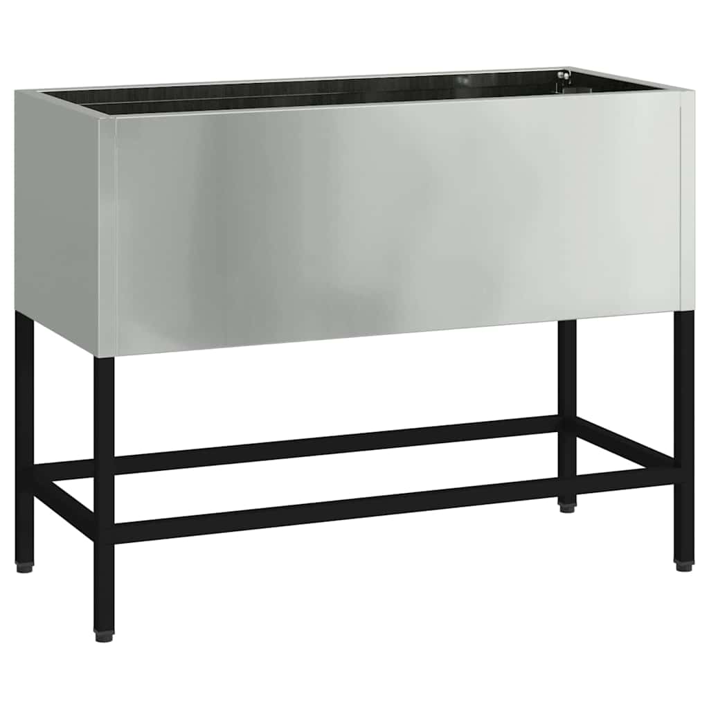 vidaXL Podwyższona doniczka ogrodowa Srebrny 60 x 26 x 45 cm