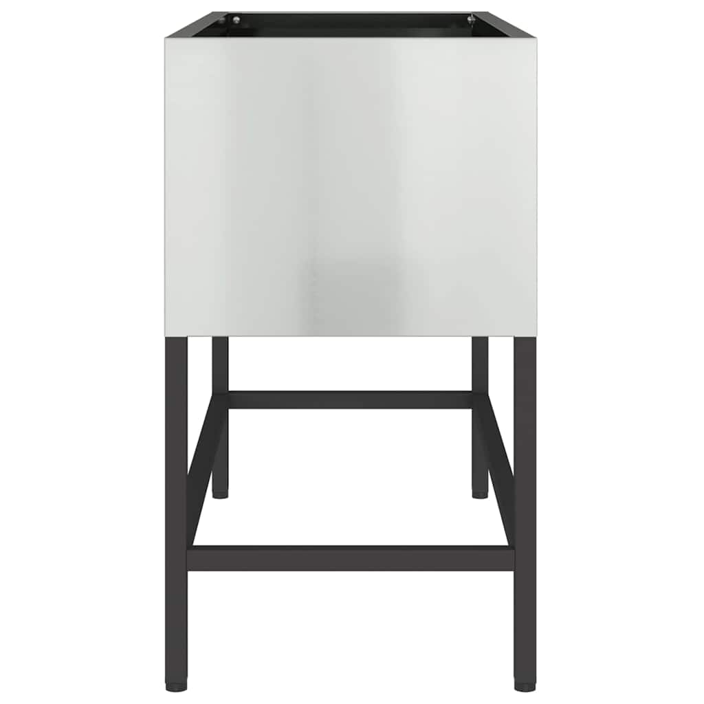 vidaXL Podwyższona doniczka ogrodowa Srebrny 60 x 26 x 45 cm