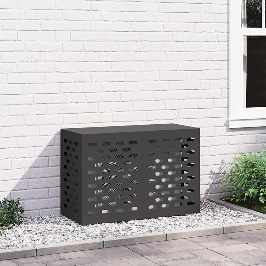vidaXL Pokrywa do klimatyzatora Czarny 90 x 40 x 60 cm Stal
