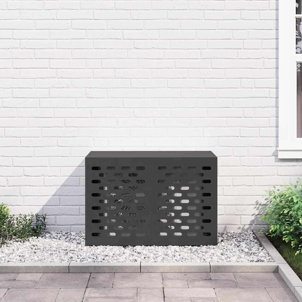 vidaXL Pokrywa do klimatyzatora Czarny 90 x 40 x 60 cm Stal
