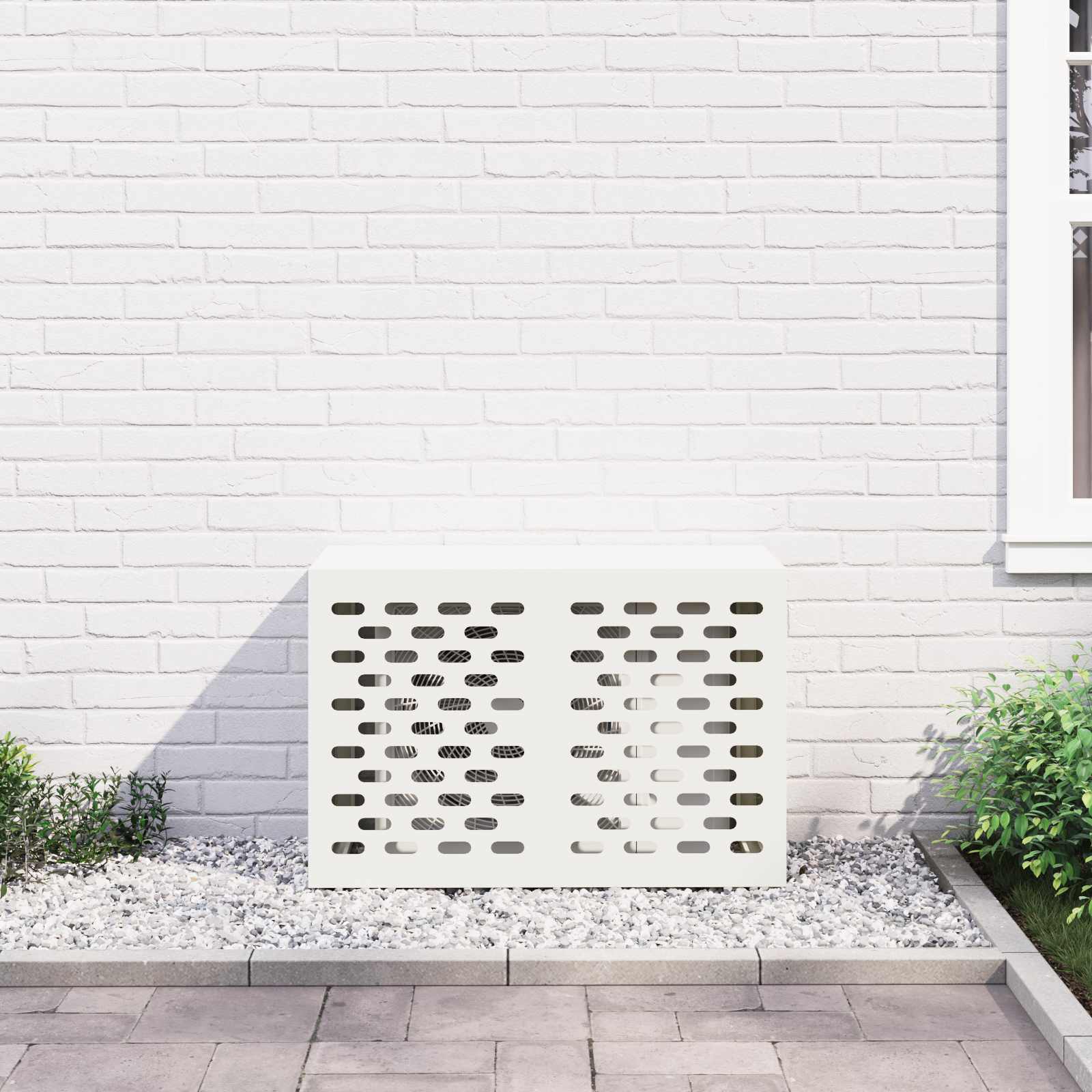 vidaXL Pokrywa do klimatyzatora Biały 90 x 40 x 60 cm Stal