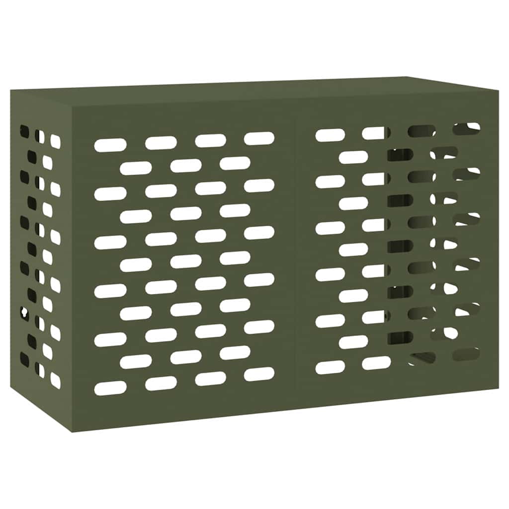 vidaXL Pokrywa do klimatyzatora oliwkowy 90 x 40 x 60 cm Stal