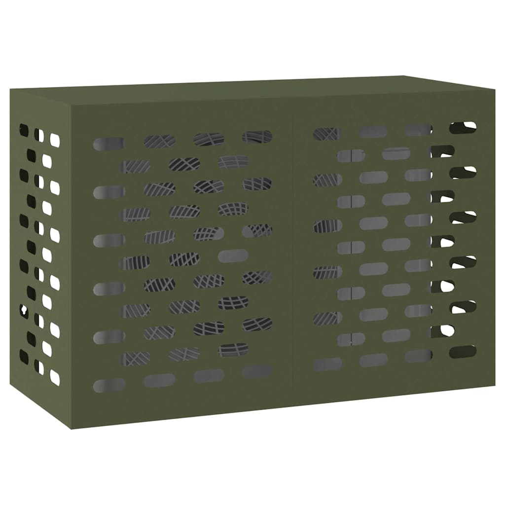 vidaXL Pokrywa do klimatyzatora oliwkowy 90 x 40 x 60 cm Stal
