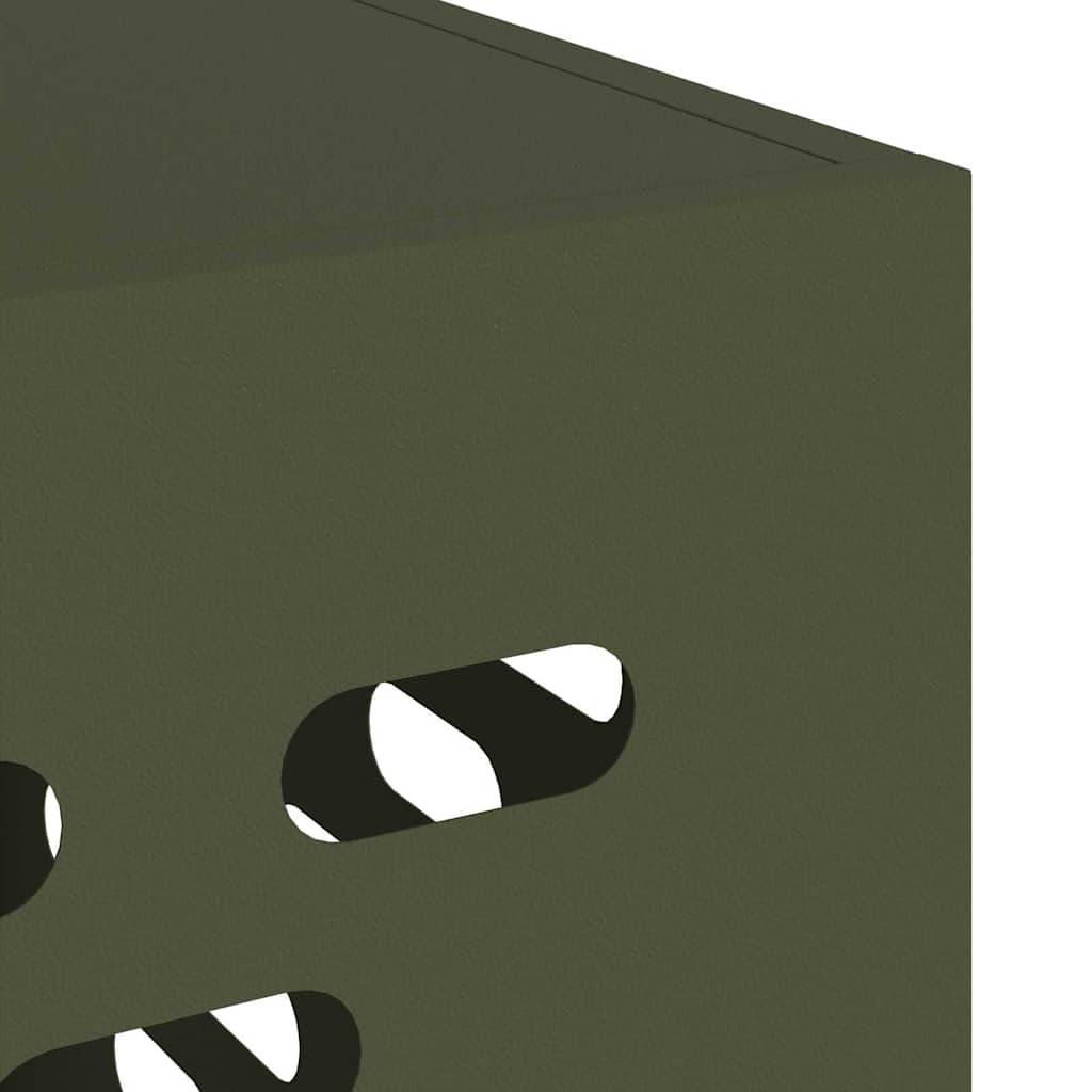 vidaXL Pokrywa do klimatyzatora oliwkowy 100 x 50 x 70 cm Stal