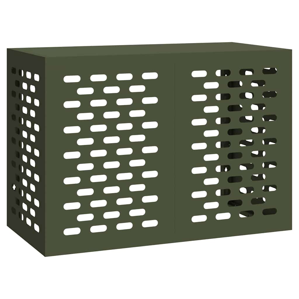 vidaXL Pokrywa do klimatyzatora oliwkowy 100 x 50 x 70 cm Stal