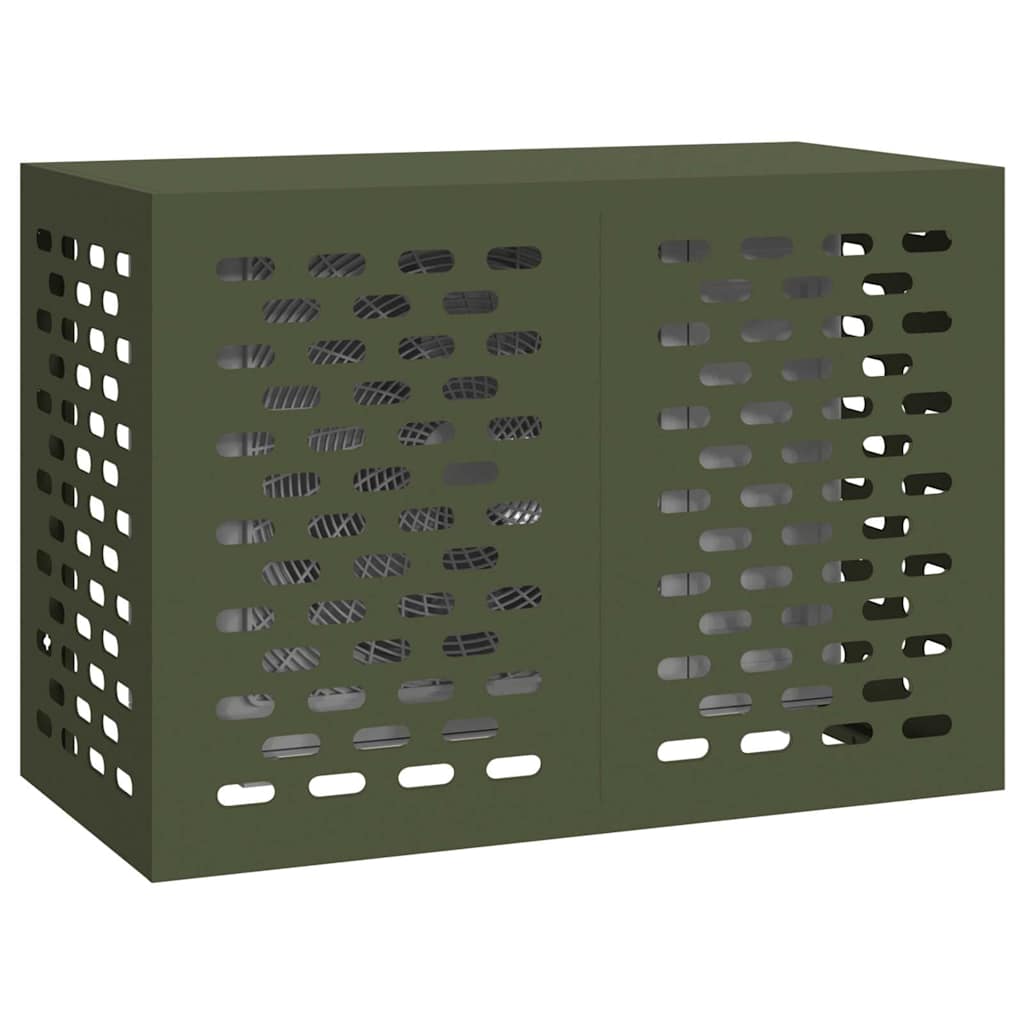 vidaXL Pokrywa do klimatyzatora oliwkowy 100 x 50 x 70 cm Stal