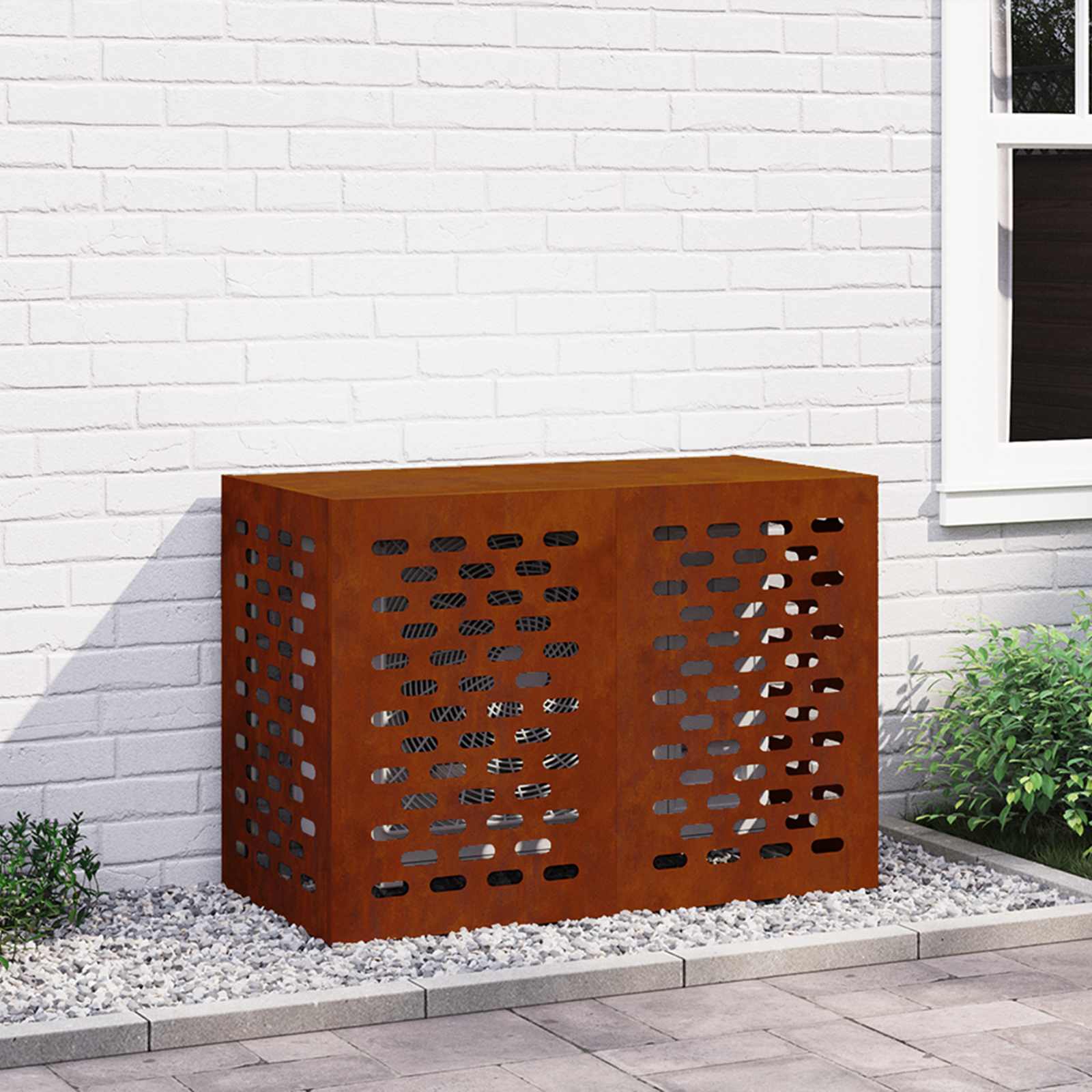 vidaXL Pokrywa do klimatyzatora Rdzawy 100 x 50 x 70 cm