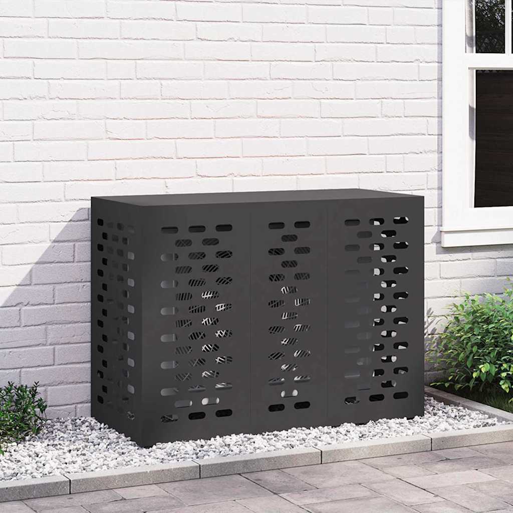 vidaXL Pokrywa do klimatyzatora Czarny 110 x 50 x 80 cm Stal