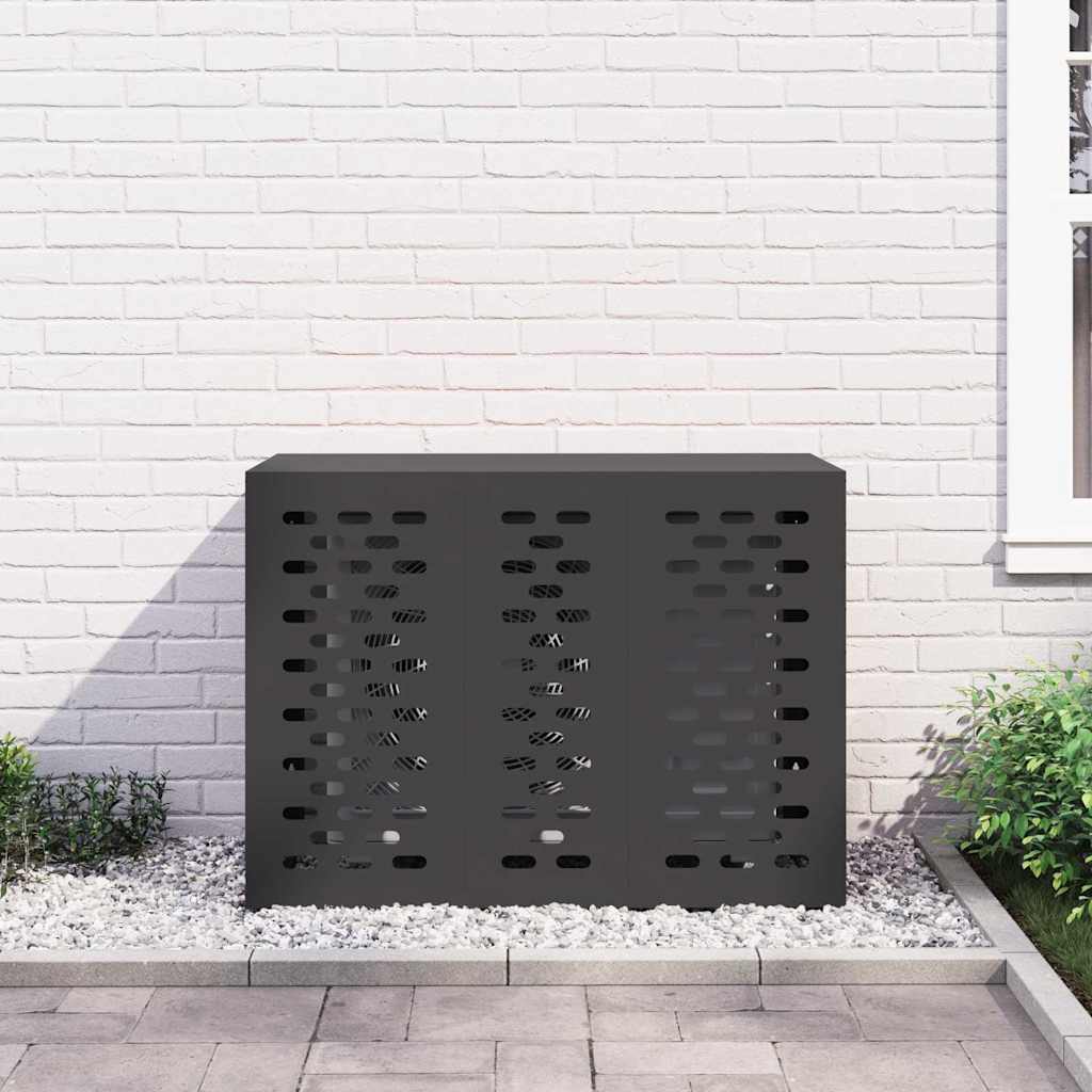 vidaXL Pokrywa do klimatyzatora Czarny 110 x 50 x 80 cm Stal