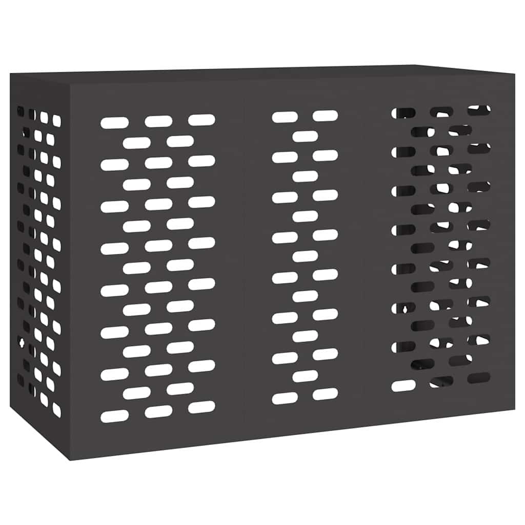 vidaXL Pokrywa do klimatyzatora Czarny 110 x 50 x 80 cm Stal
