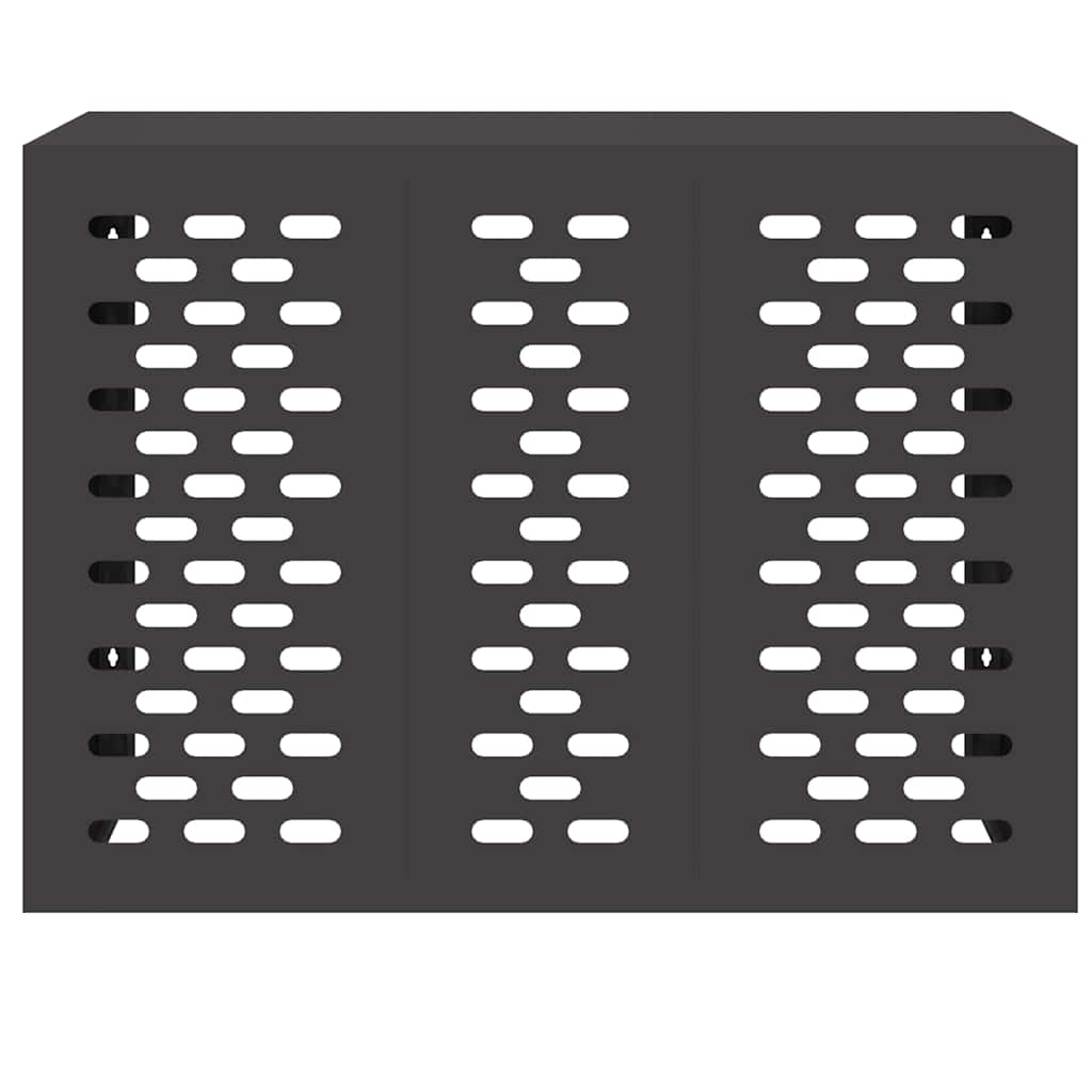vidaXL Pokrywa do klimatyzatora Czarny 110 x 50 x 80 cm Stal