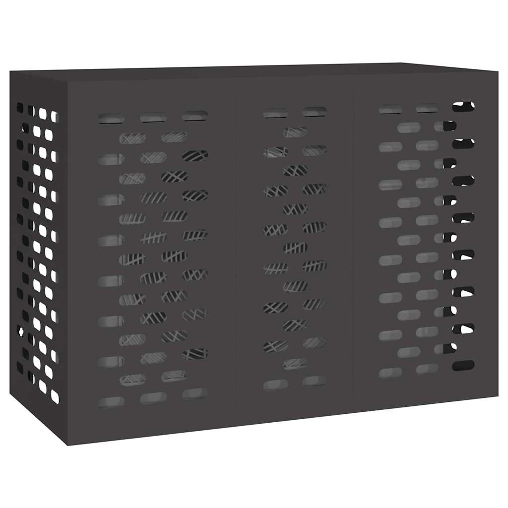 vidaXL Pokrywa do klimatyzatora Czarny 110 x 50 x 80 cm Stal
