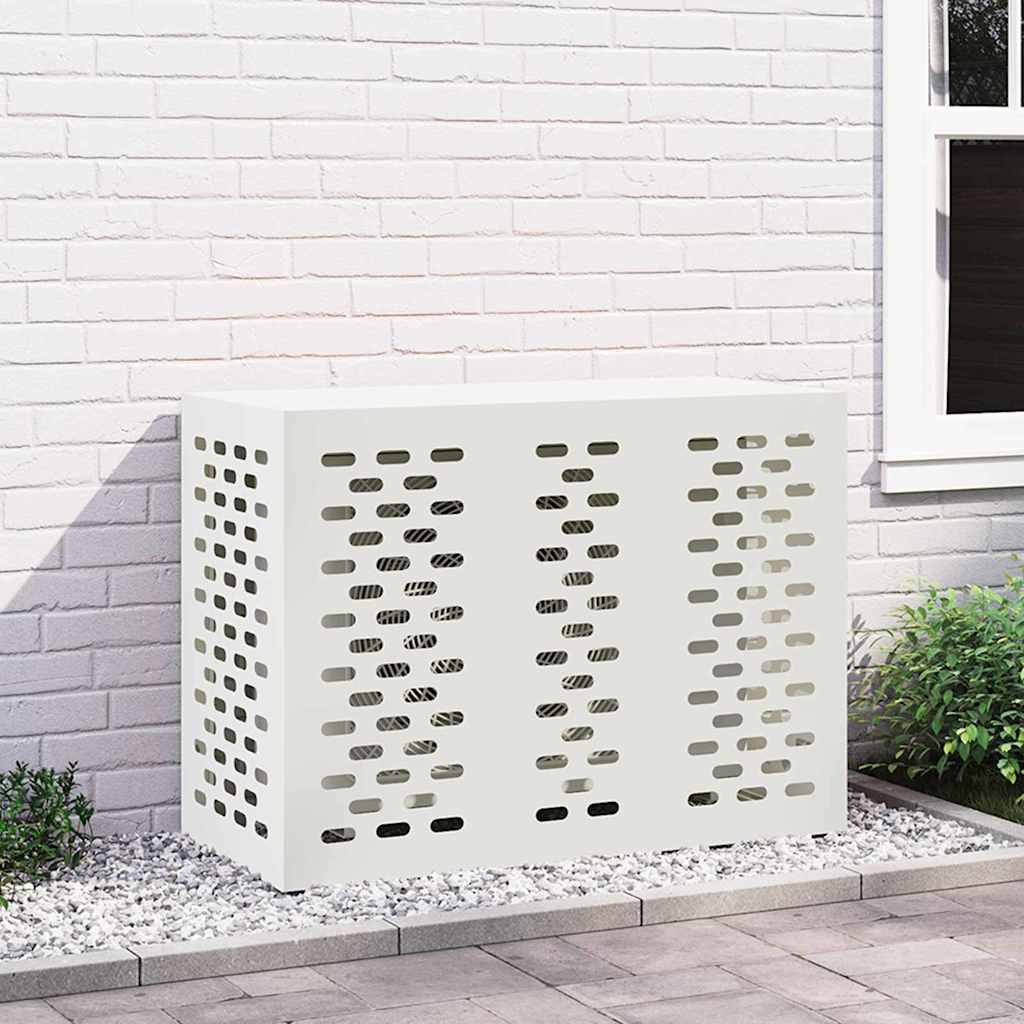 vidaXL Pokrywa do klimatyzatora Biały 110 x 50 x 80 cm Stal