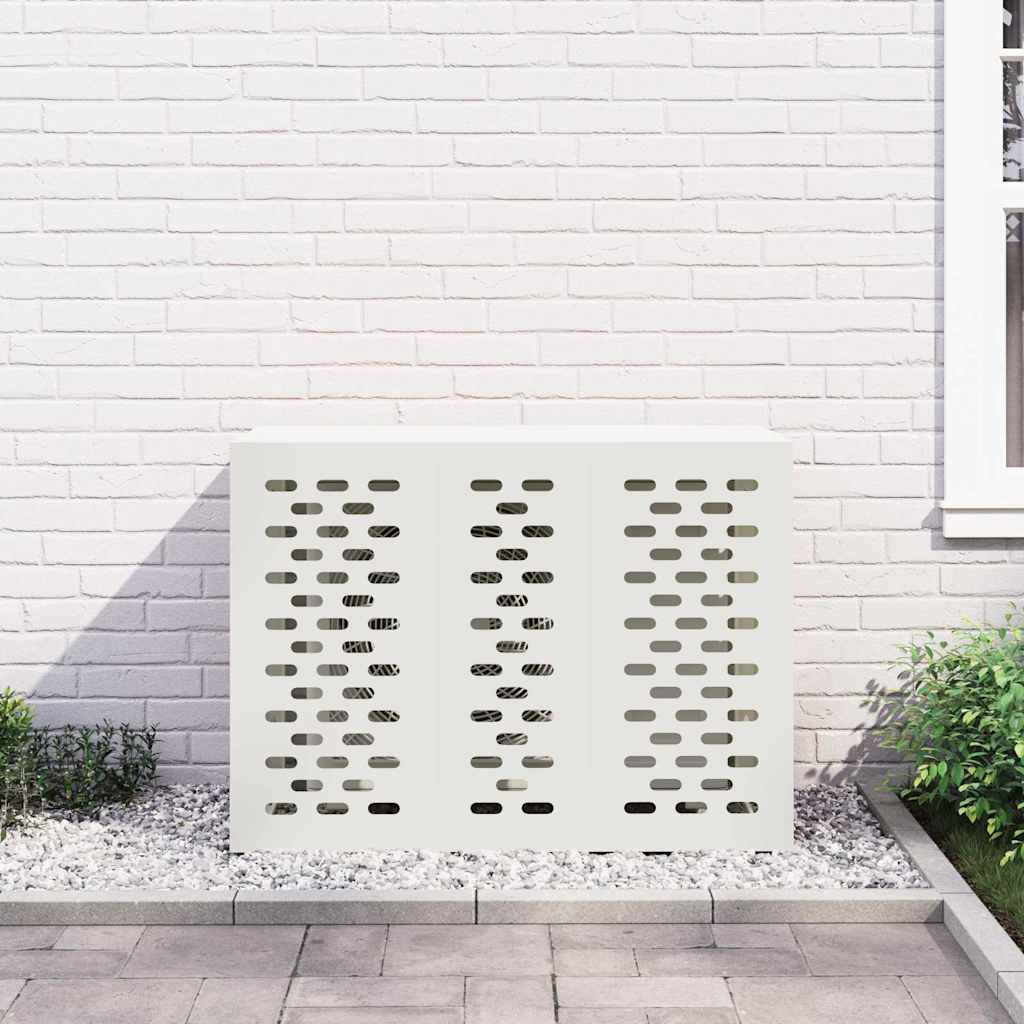 vidaXL Pokrywa do klimatyzatora Biały 110 x 50 x 80 cm Stal