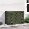 vidaXL Pokrywa do klimatyzatora oliwkowy 110 x 50 x 80 cm Stal