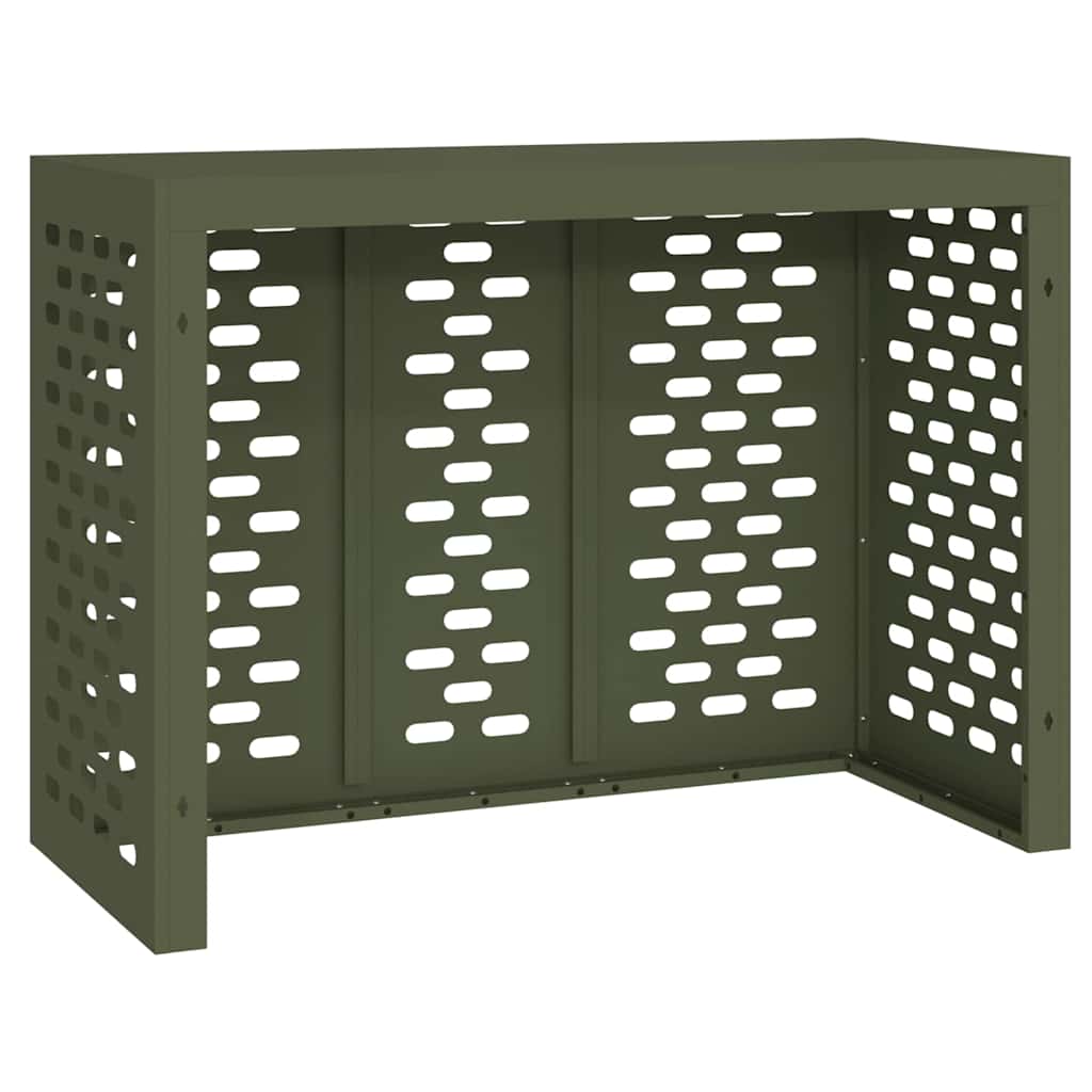 vidaXL Pokrywa do klimatyzatora oliwkowy 110 x 50 x 80 cm Stal