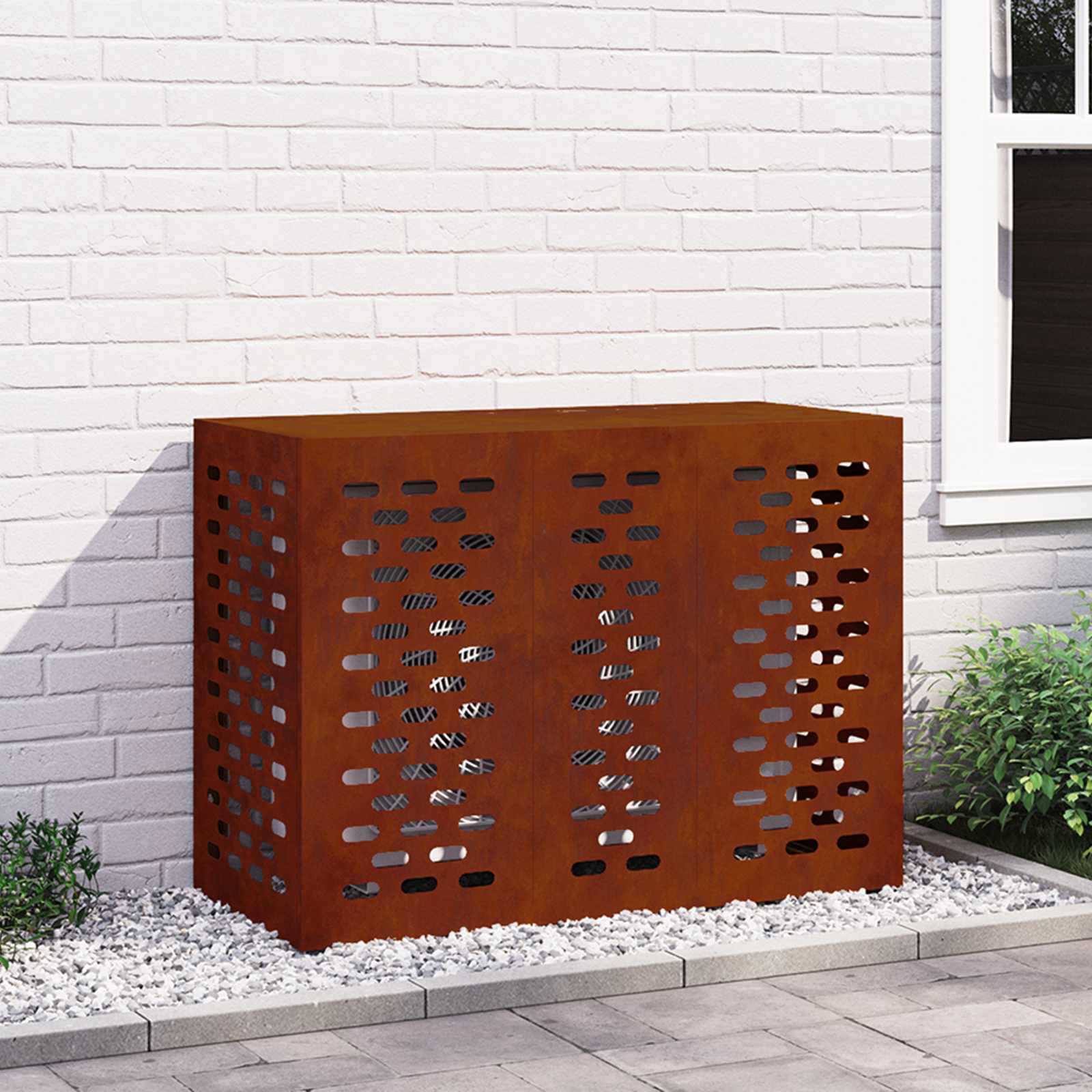 vidaXL Pokrywa do klimatyzatora Rdzawy 110 x 50 x 80 cm