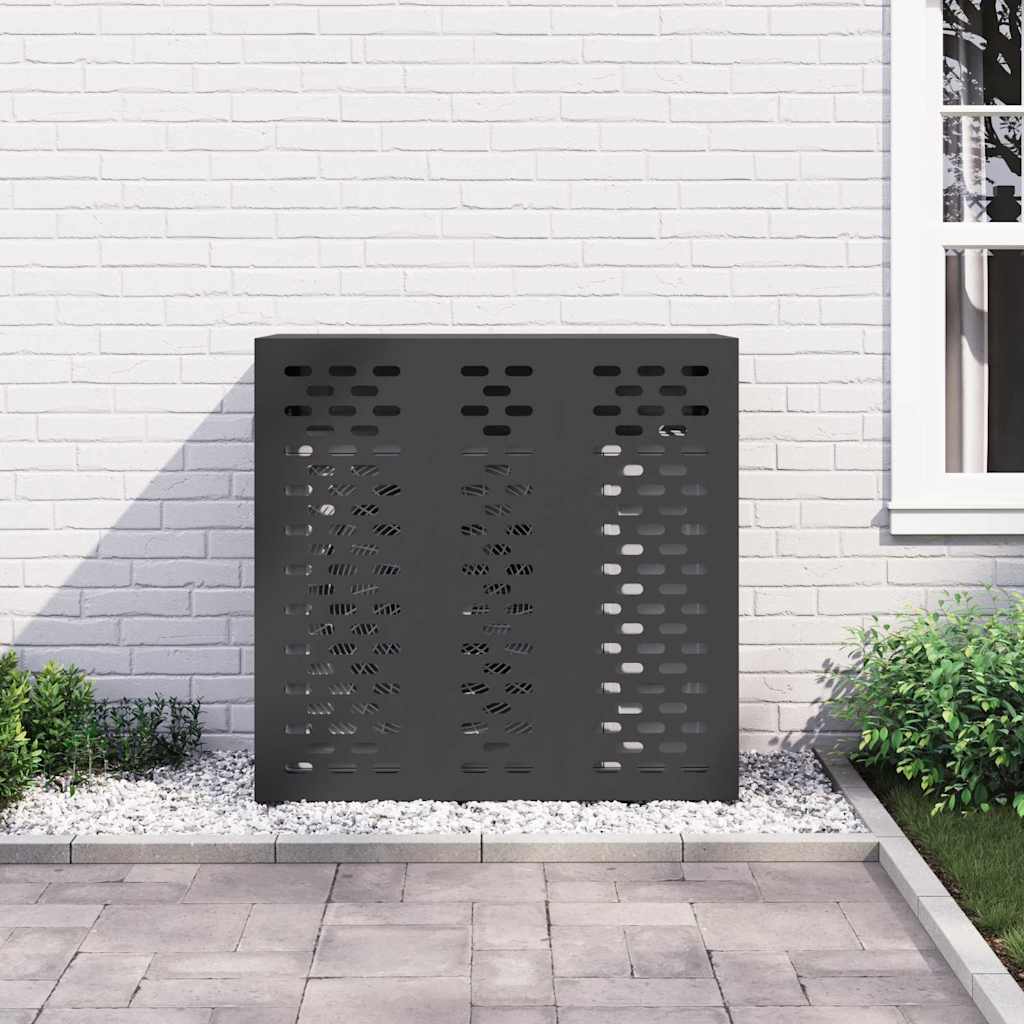 vidaXL Pokrywa do klimatyzatora Czarny 110 x 50 x 105 cm Stal