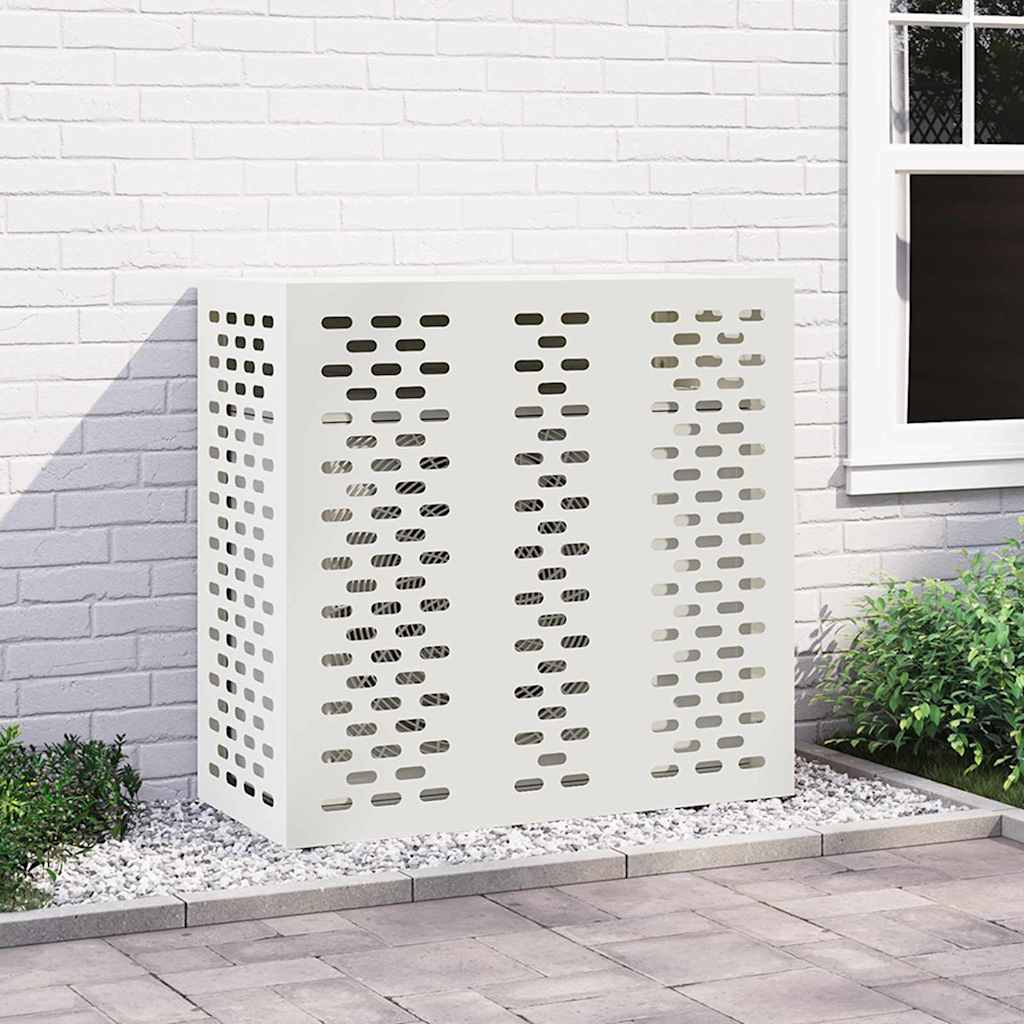 vidaXL Pokrywa do klimatyzatora Biały 110 x 50 x 105 cm Stal