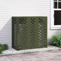 vidaXL Pokrywa do klimatyzatora oliwkowy 110 x 50 x 105 cm Stal