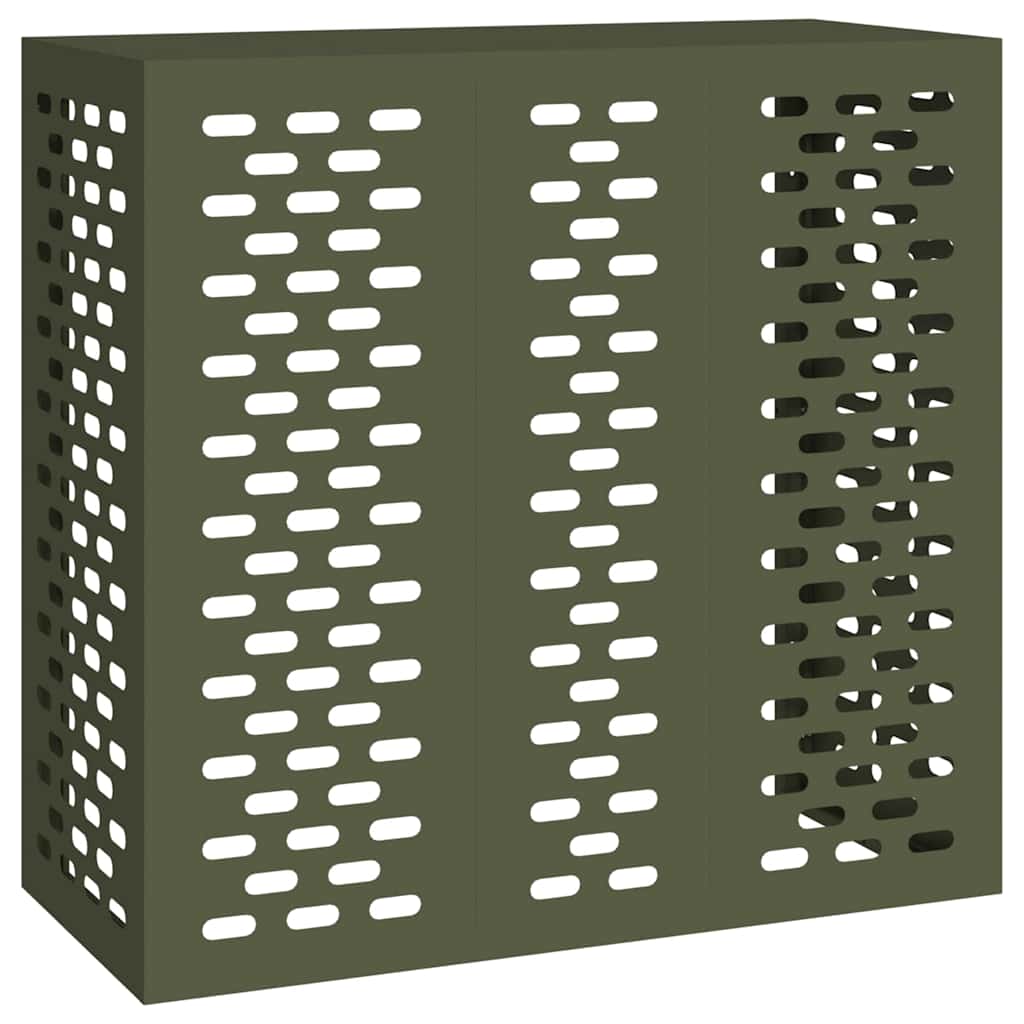 vidaXL Pokrywa do klimatyzatora oliwkowy 110 x 50 x 105 cm Stal