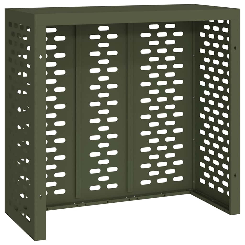 vidaXL Pokrywa do klimatyzatora oliwkowy 110 x 50 x 105 cm Stal
