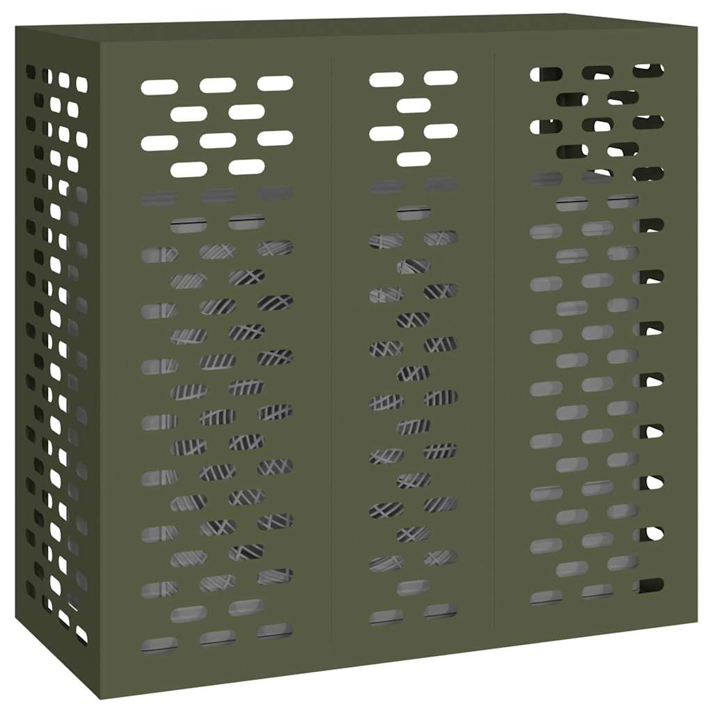 vidaXL Pokrywa do klimatyzatora oliwkowy 110 x 50 x 105 cm Stal
