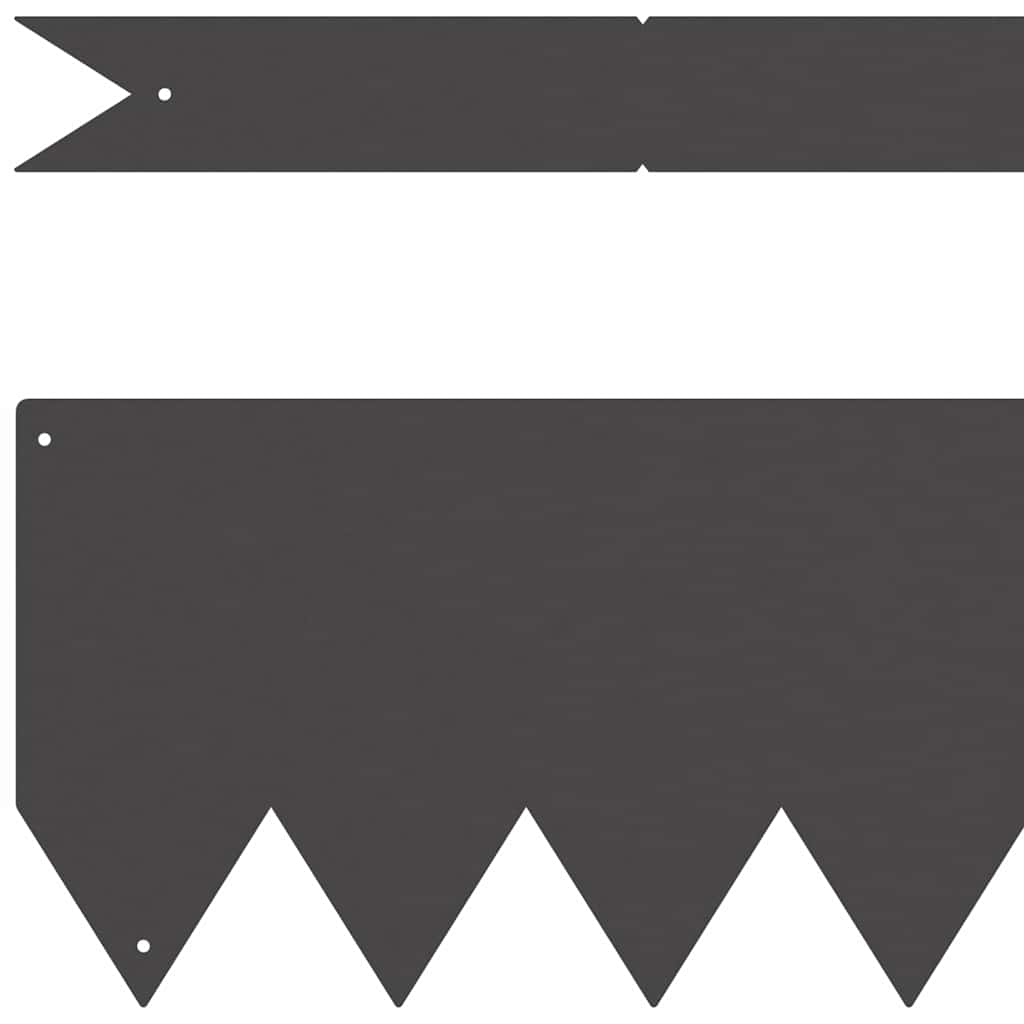 vidaXL Krawężnik do trawnika 30 pcs Czarny 100 x 0,05 x 15 cm
