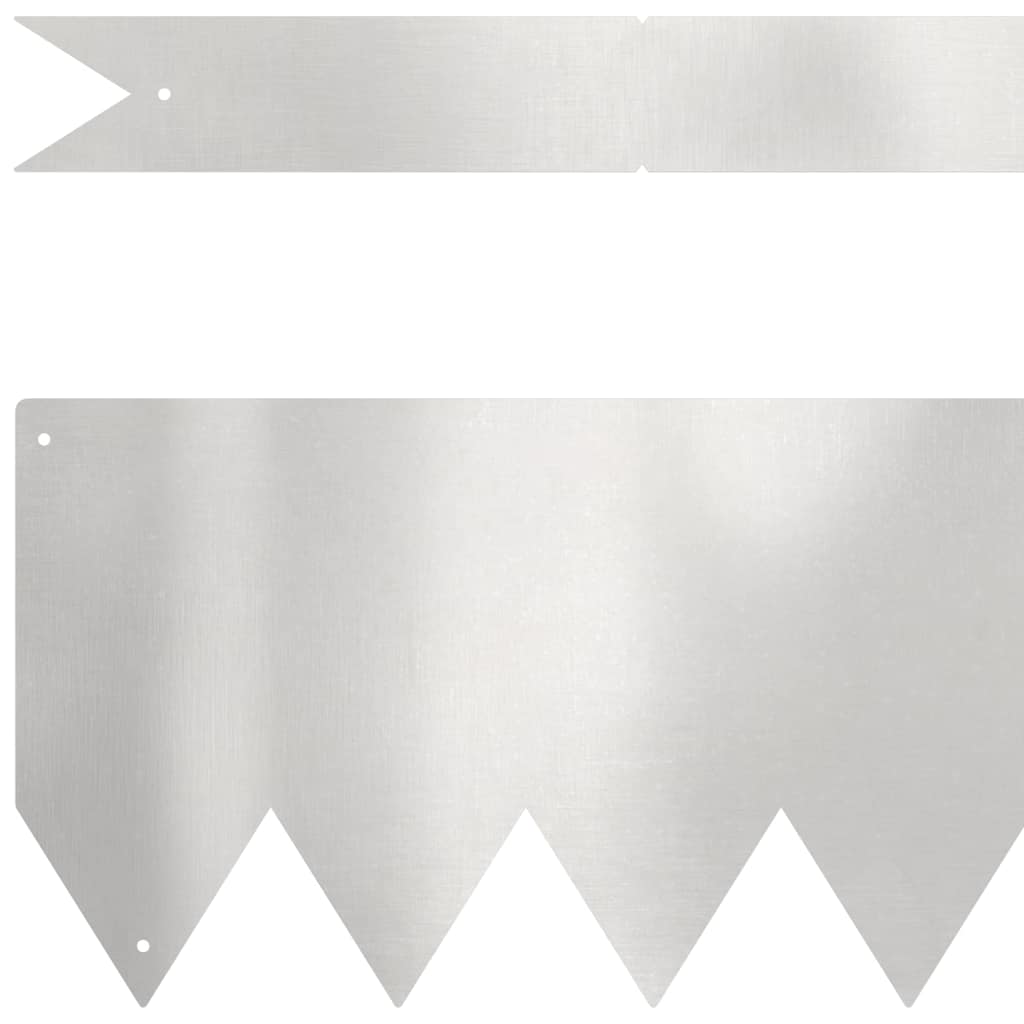 vidaXL Krawężnik do trawnika 10 pcs Srebrny 100 x 0,05 x 15 cm